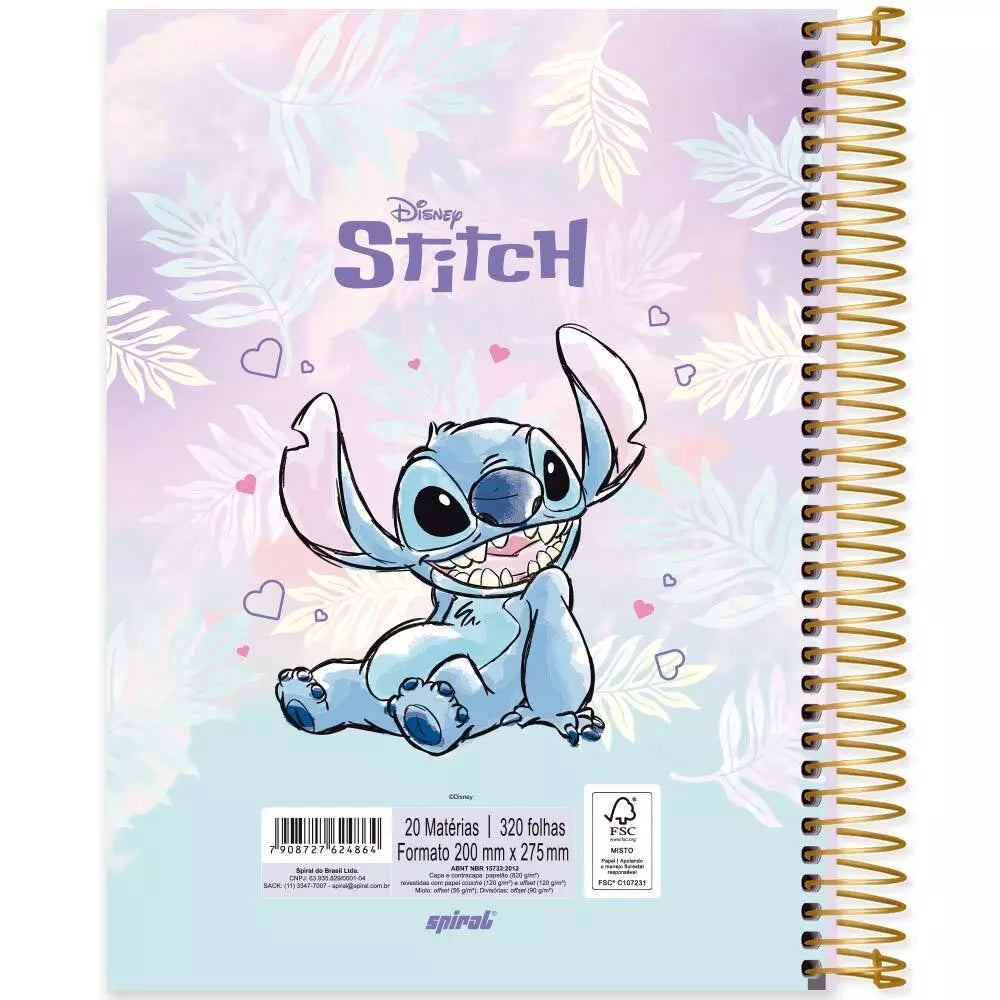Caderno Stitch 10 Matérias – Organização com um Toque de Magia! 💙