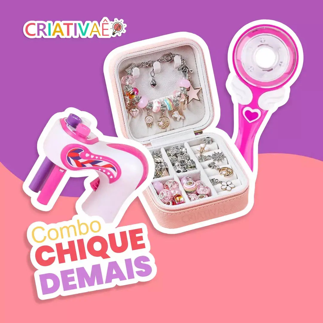 Combo Chique Demais (Trançador + Decorador de Cabelo + Monta Jóias)