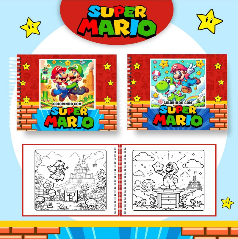 Livro de Colorir Bobbie Goods Super Mário - Toca Kids