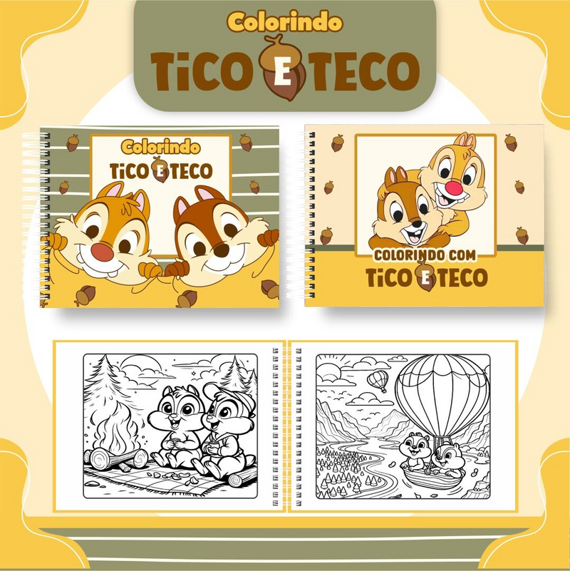 Livro de Colorir Bobbie Goods Tico e Teco - Toca Kids