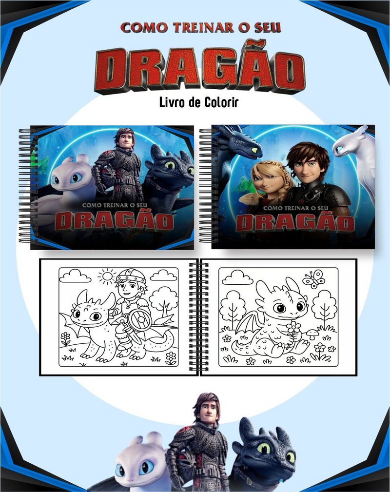 Livro de Colorir Bobbie Goods Como treinar o seu dragão - Toca Kids