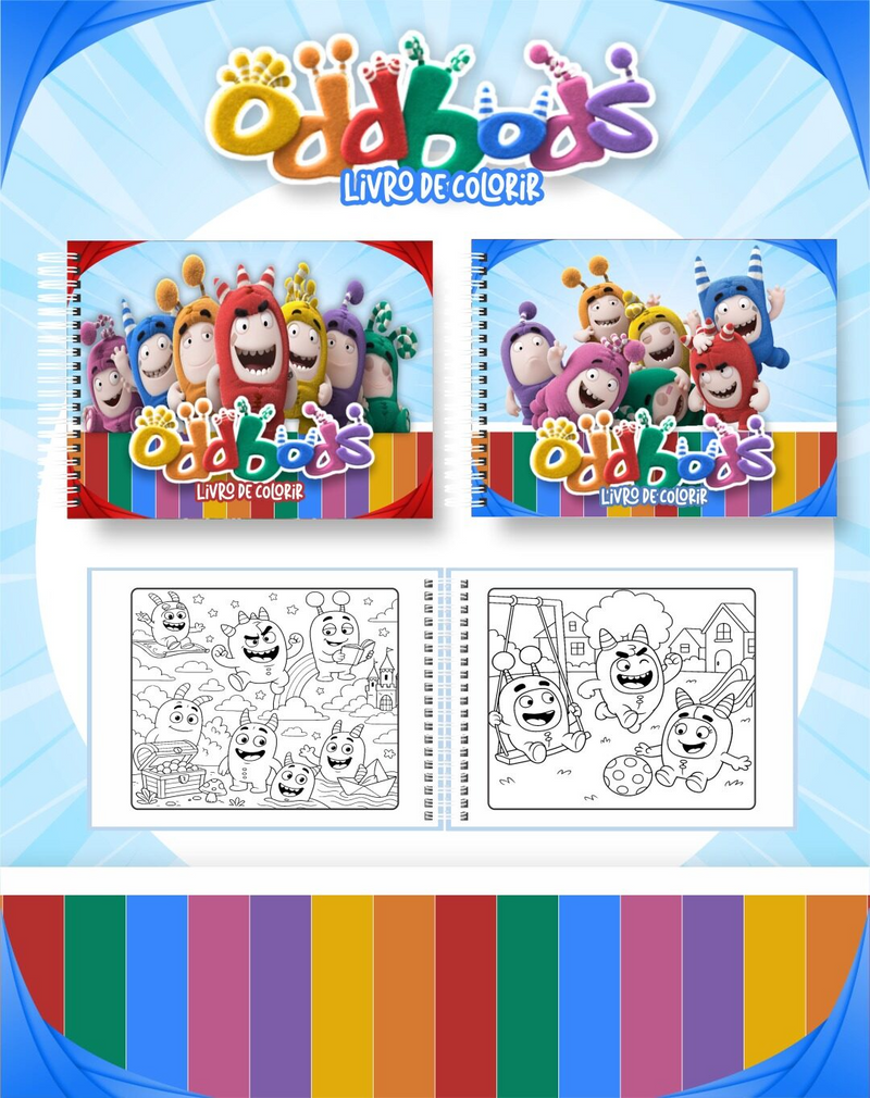 Livro de Colorir Bobbie Goods Oddbods - Toca Kids