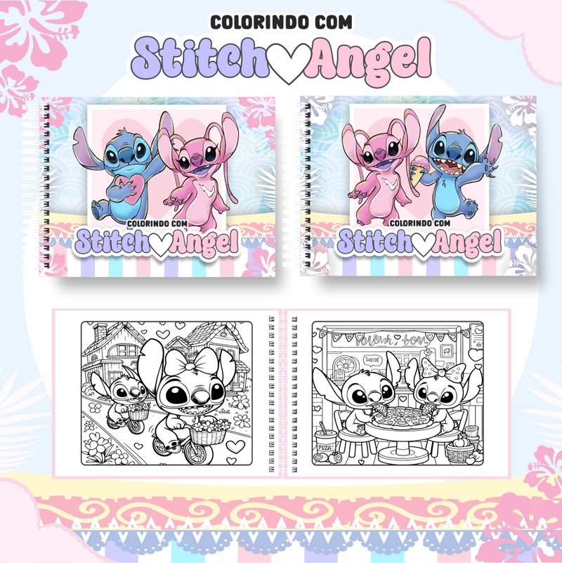 Livro de Colorir Bobbie Goods Stitch e Angel - Toca Kids