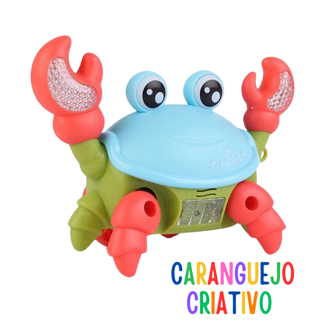 Caranguejo Brinquedo Inteligente que Anda Sozinho com Luz e Som – Estímulo para Bebês