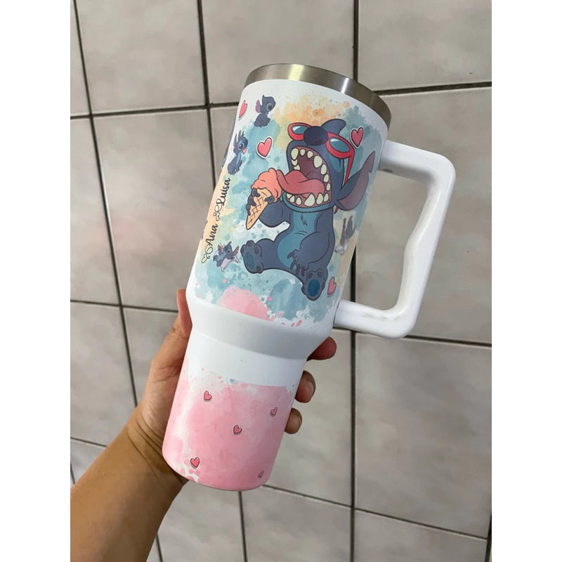 Copo Térmico Stitch Personalizável 🥤✨ - 1200ml de Estilo e Praticidade! 💙