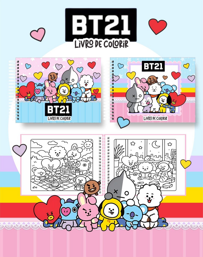 Livro de Colorir Bobbie Goods BT21 - Toca Kids