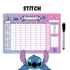 Quadro do Incentivo Stitch – Organização e Diversão para as Crianças! 💙