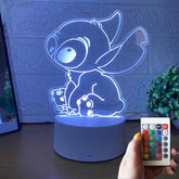 Luminária 3D LED Stitch: Ilumine Seu Espaço com Estilo e Magia!