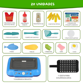 Cozinha Infantil Interativa com Fritadeira que Muda de Cor – Brinquedo Educativo