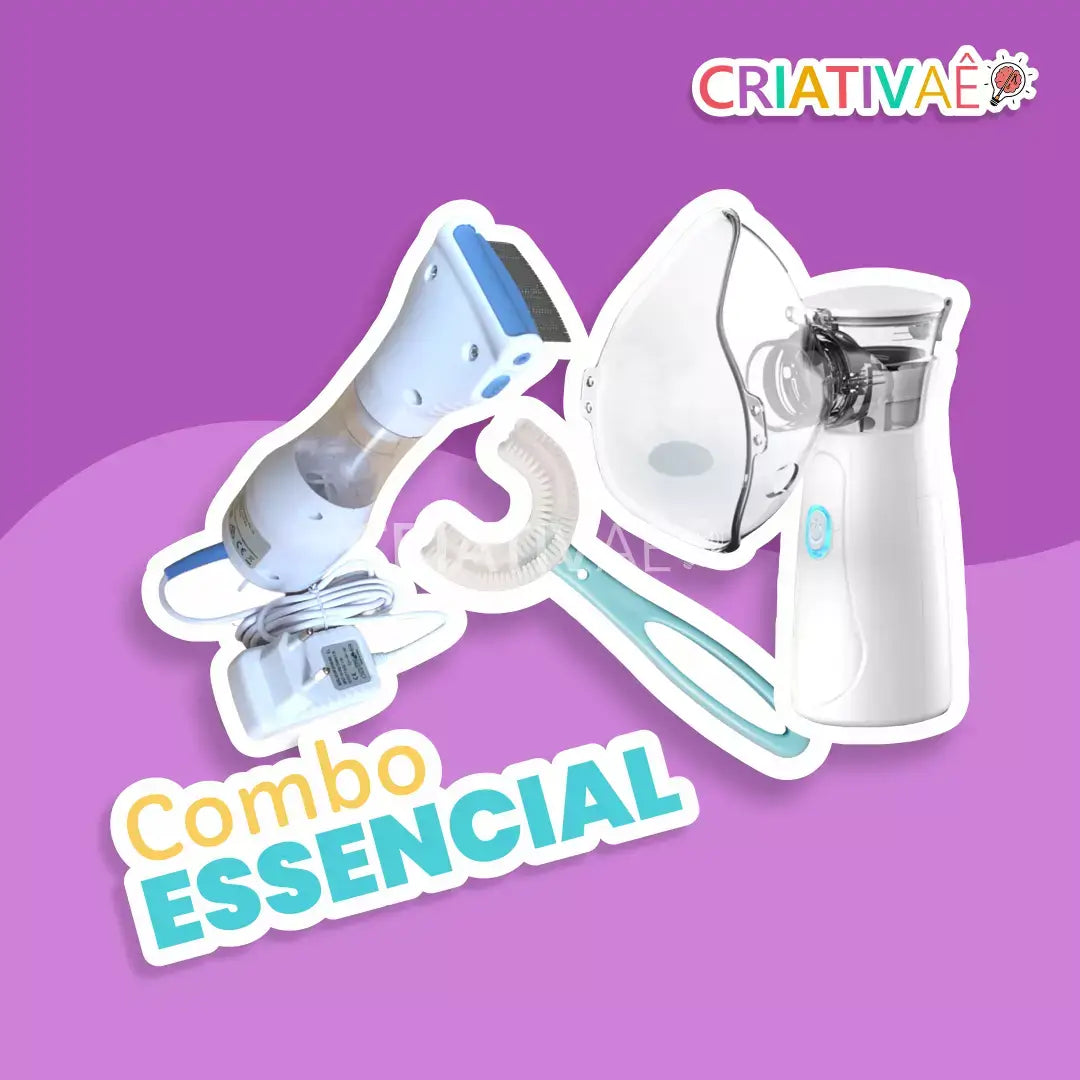 Combo Essencial (Pente elétrico anti piolho + Nebulizador + Escova 360°)