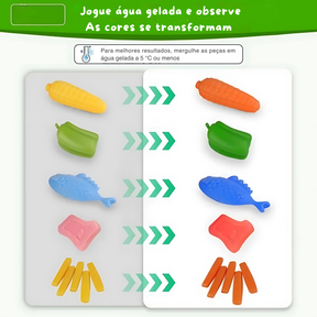 Cozinha Infantil Interativa com Fritadeira que Muda de Cor – Brinquedo Educativo