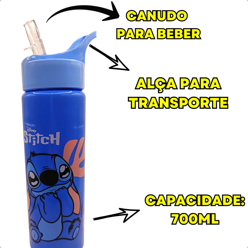 Squeeze com Canudo do Stitch – Praticidade e Estilo para o Seu Dia! 💙✨