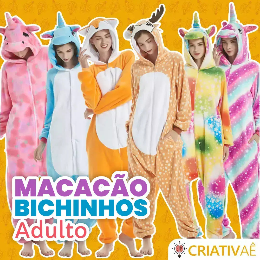Macacão Criativaê Bichinhos - Adulto
