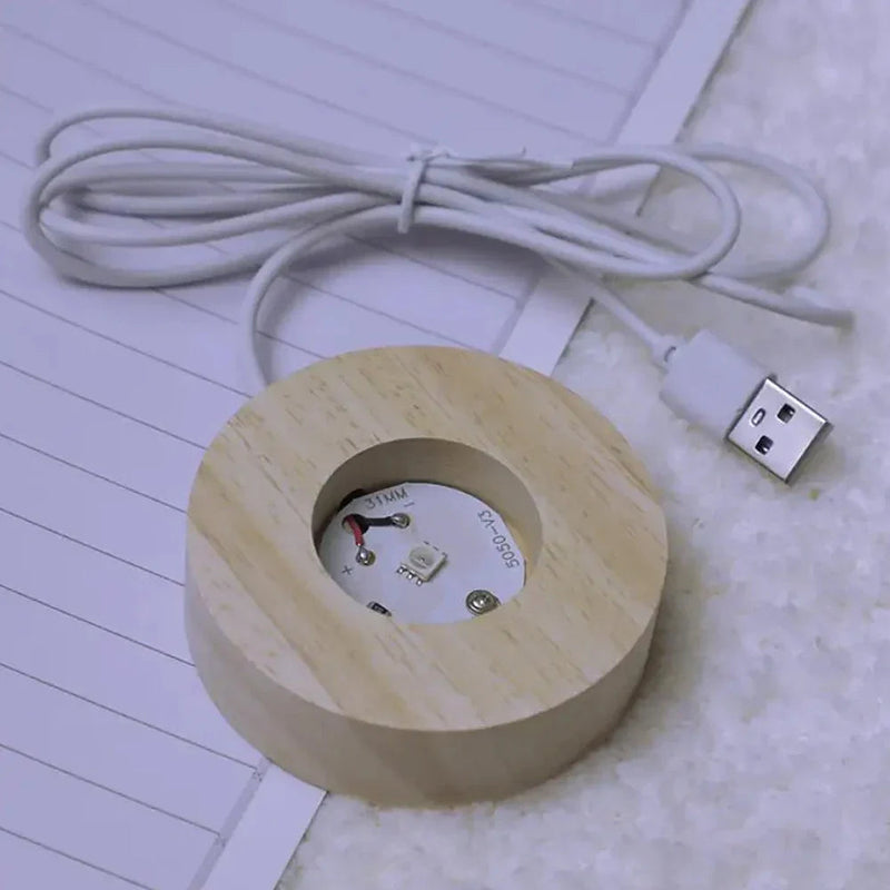Luminária Bola de Cristal de mesa do Stitch - Luz Amarela USB