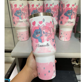 Copo Térmico Stitch Personalizável 🥤✨ - 1200ml de Estilo e Praticidade! 💙
