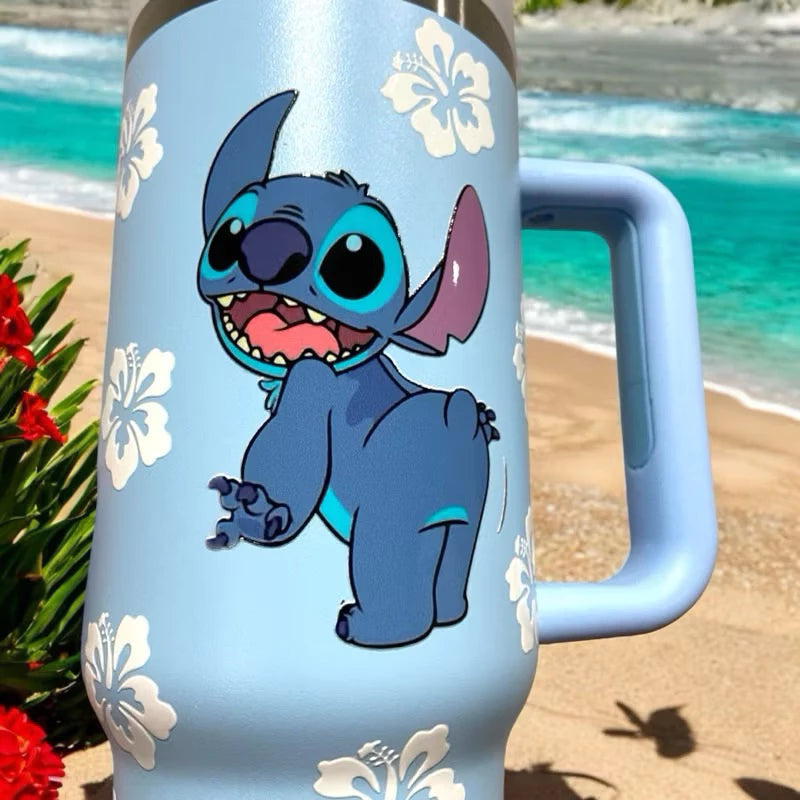 Copo Térmico Stitch Personalizável 🥤✨ - 1200ml de Estilo e Praticidade! 💙🌴