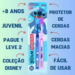 Kit de Escovas de Dente Stitch – Cuide do Seu Sorriso com Estilo! 💙🦷