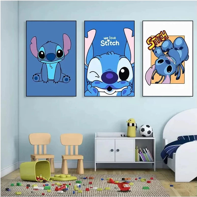 Trio de Quadros Stitch: Decoração Cheia de Magia e Facilidade!