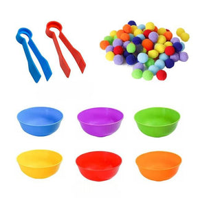 Kit Pompoms para Coordenação Motora Fina – Pegador e Potes | Toca Kids