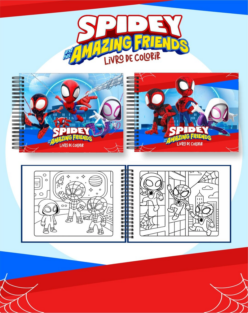 Livro de Colorir Bobbie Goods Homem aranha amazing friends - Toca Kids