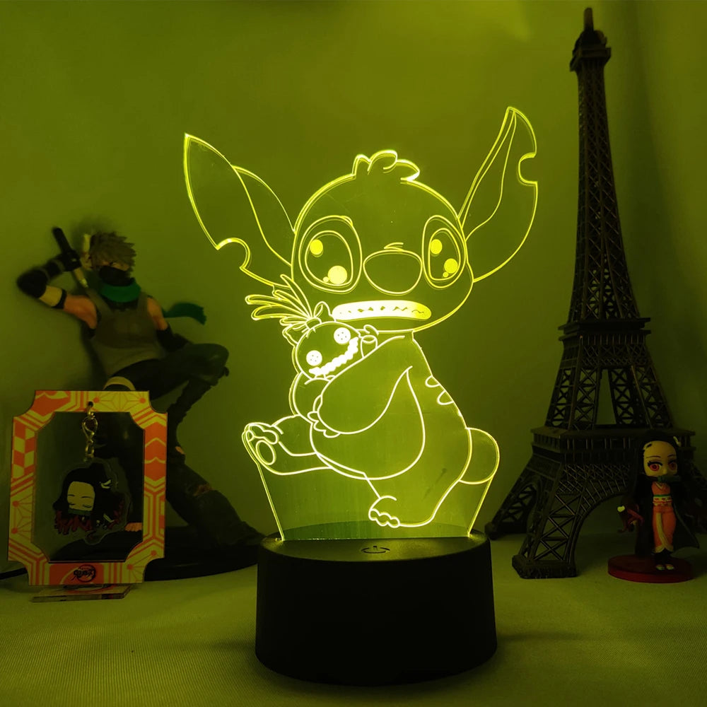 Luminária 3D Acrílica do Stitch | Iluminação Mágica! 🌟