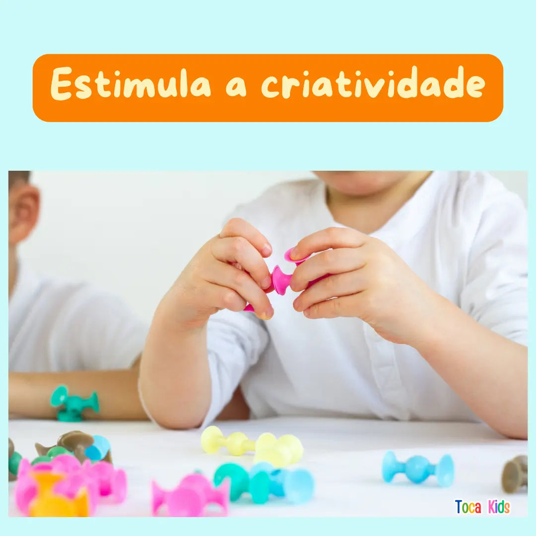 Brinquedo de Construção com Ventosa Educativo 48pcs | Toca Kids