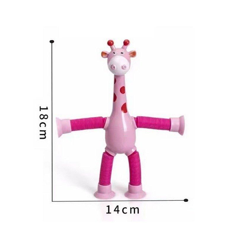 Kit 4 Girafas Telescópicas Pop Tube com Ventosa – Brinquedo Sensorial Fidget