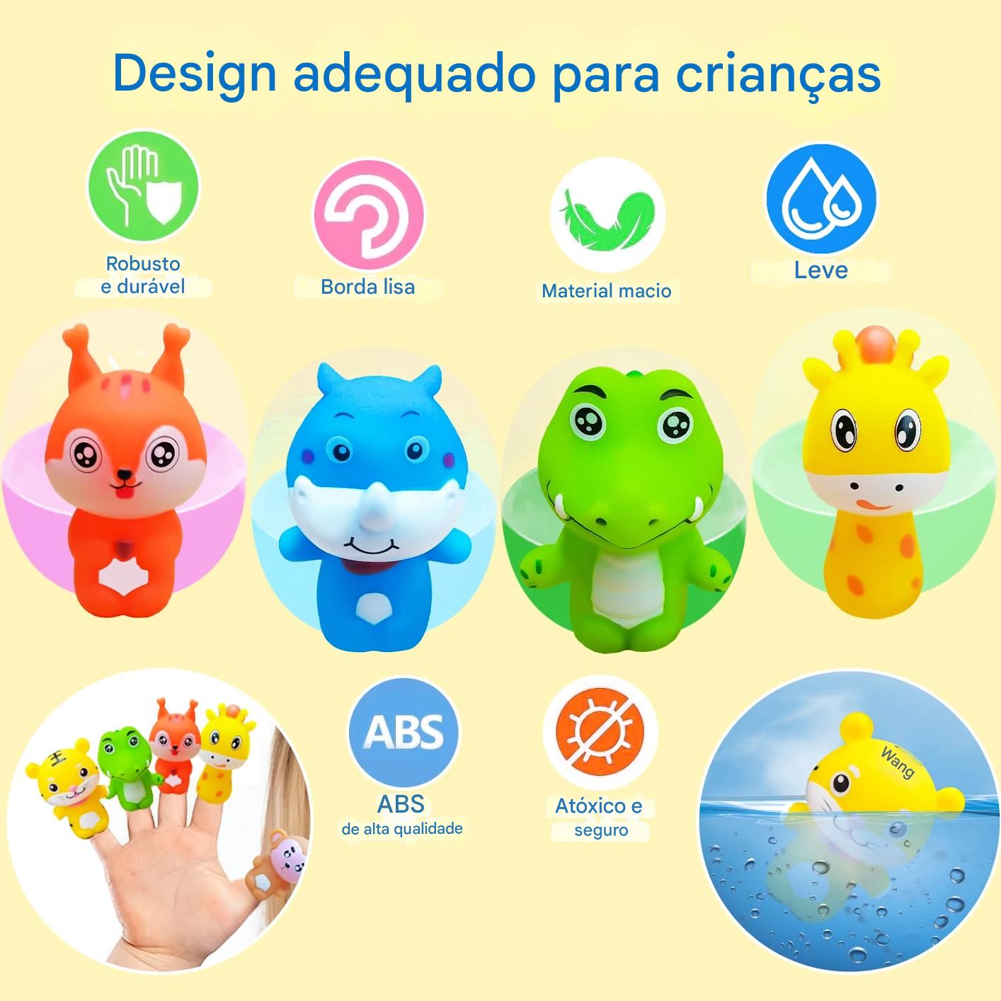 Kit Dedoche Animais Com Casca de Ovo