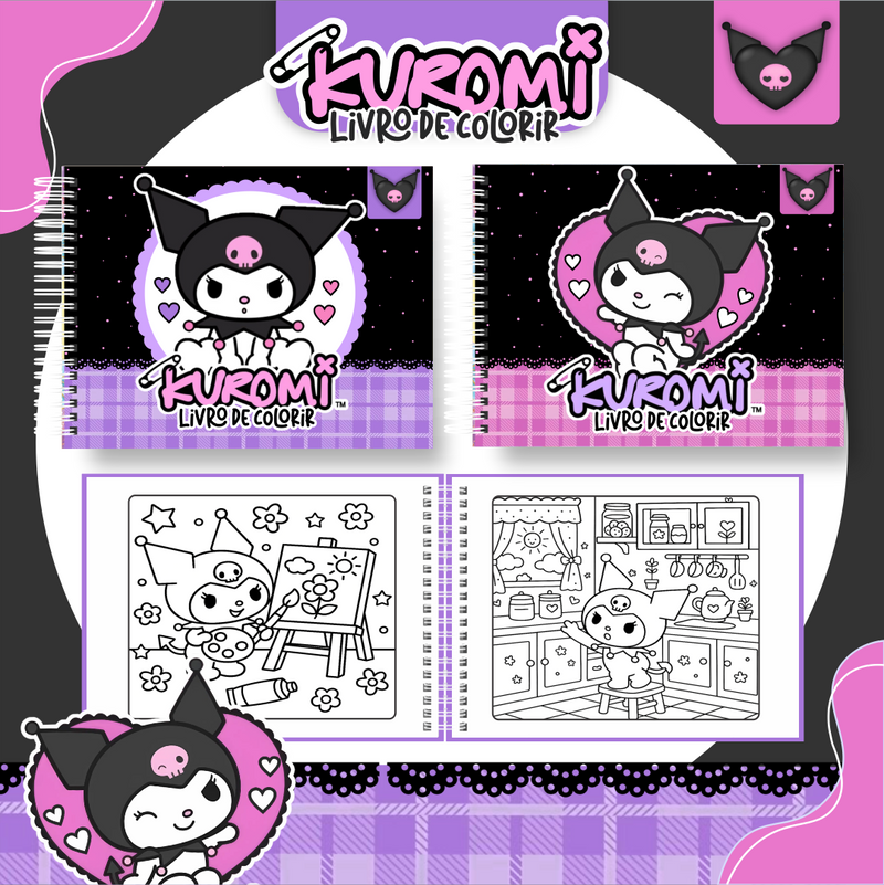 Livro de Colorir Bobbie Goods Kuromi - Toca Kids