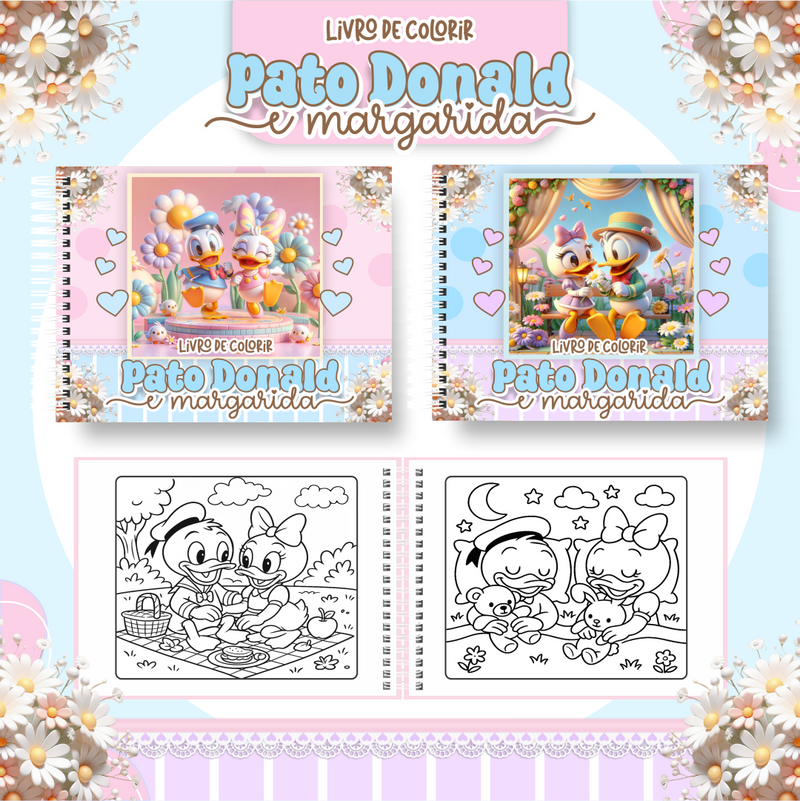 Livro de Colorir Bobbie Goods Pato Donald e Margarida - Toca Kids
