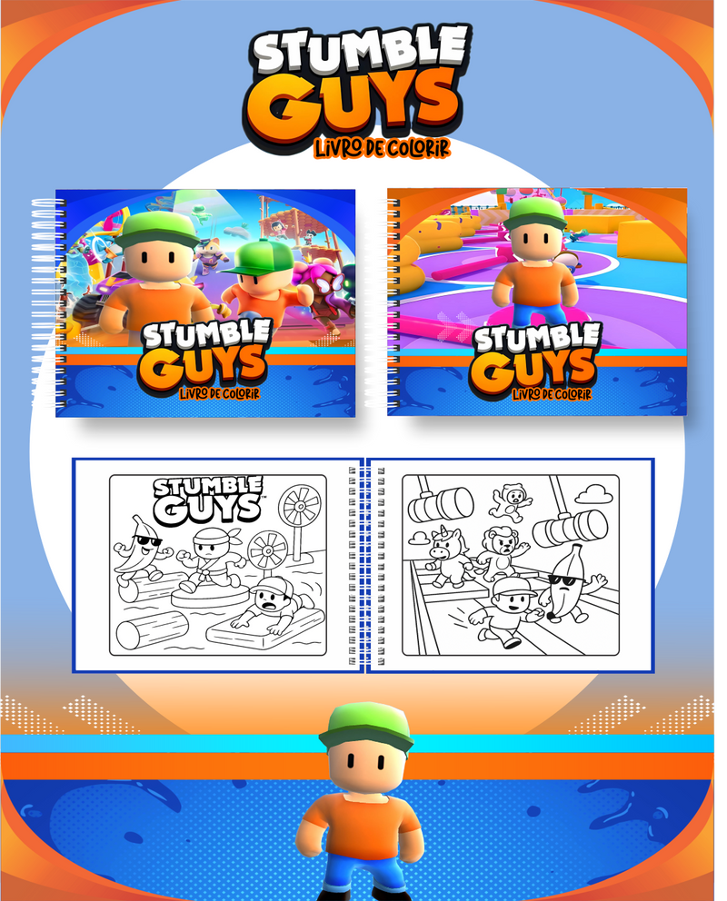 Livro de Colorir Bobbie Goods Stumble Guys - Toca Kids