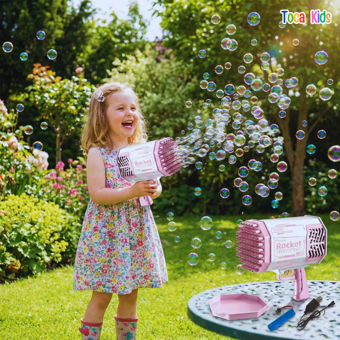 Bazuca de Bolhas de Sabão Automática | Diversão Infantil – Toca Kids