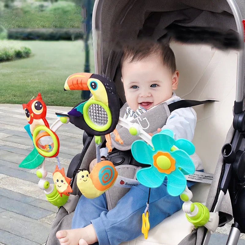 Arco de Atividades Universal para Carrinho e Bebê Conforto – Móbile Sensorial