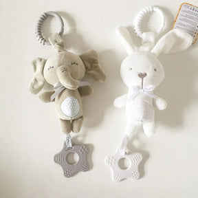 Pendente de Pelúcia com Mordedor e Chocalho para Carrinho e Berço