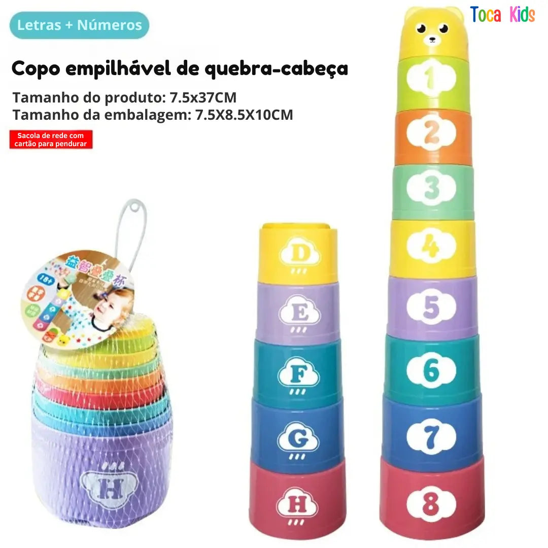 Kit Educativo de Empilhar – Brinquedo de Coordenação Motora Montessori