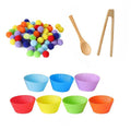 Coordenação Motora Fina Kit Pompons Com Pegador e Potes