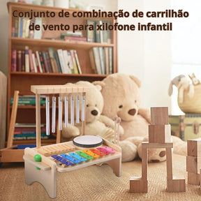 Brinquedo Musical de Madeira 4-em-1 – Mini Instrumentos | Toca Kids