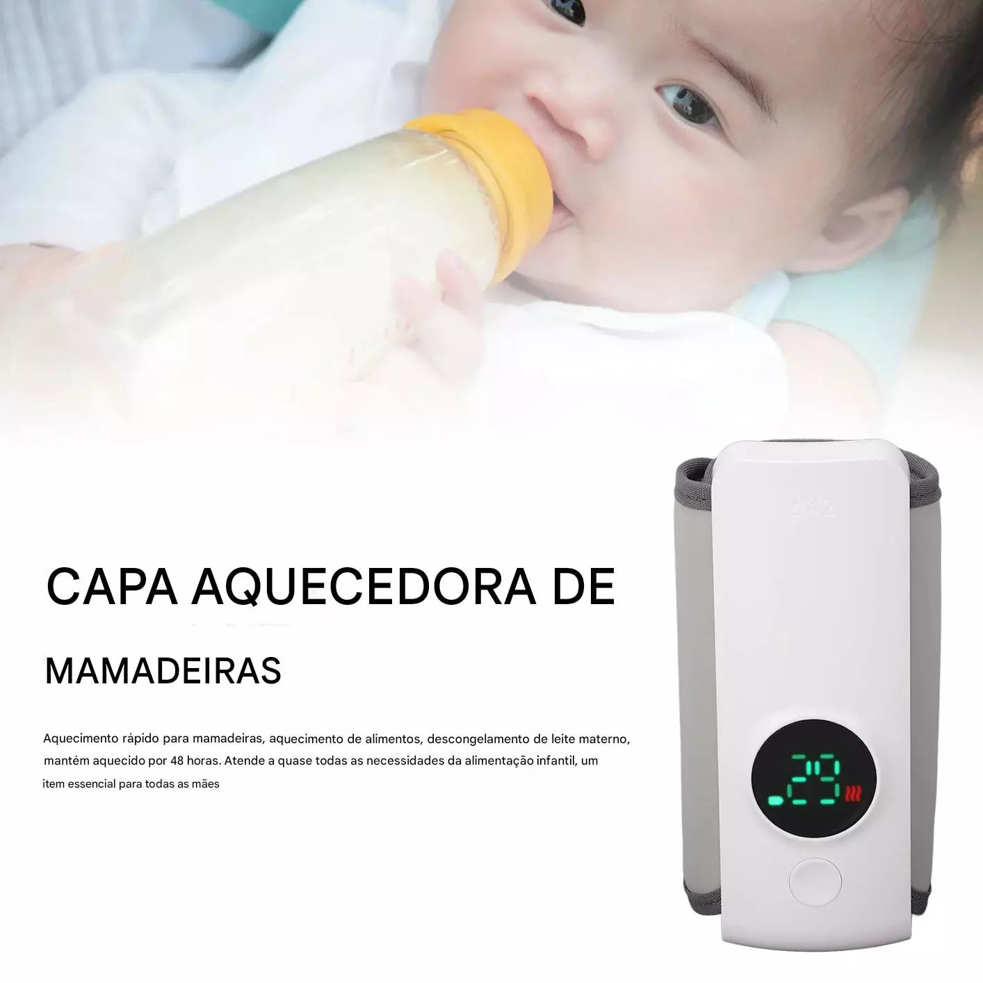 Aquecedor de Leite USB para Bebê – Fácil de Usar e Prático
