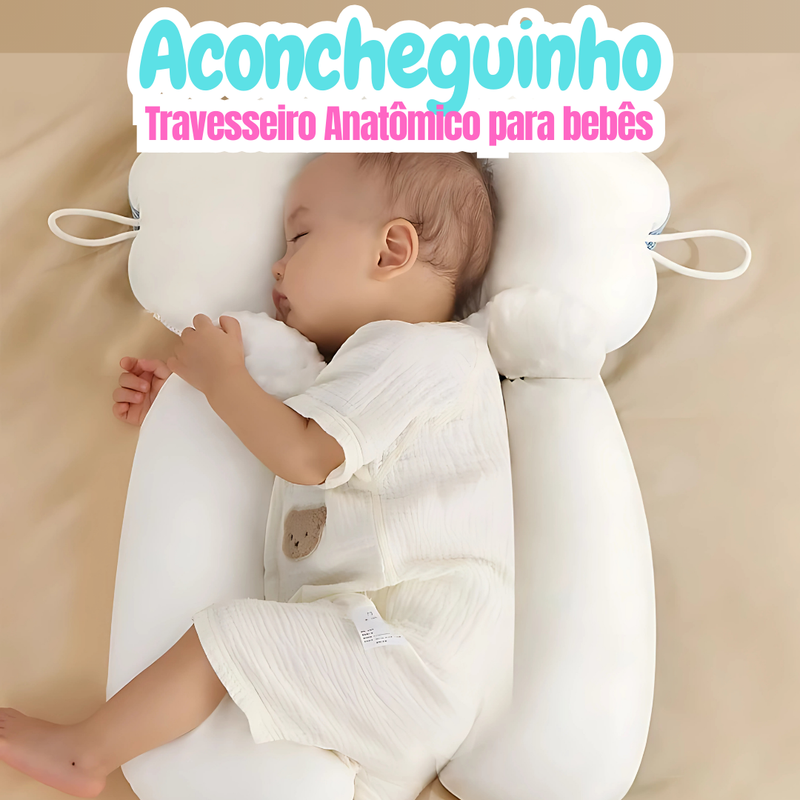 Travesseiro Aconcheguinho Anatômico para Bebê – Conforto, Segurança e Suporte para o Sono Perfeito