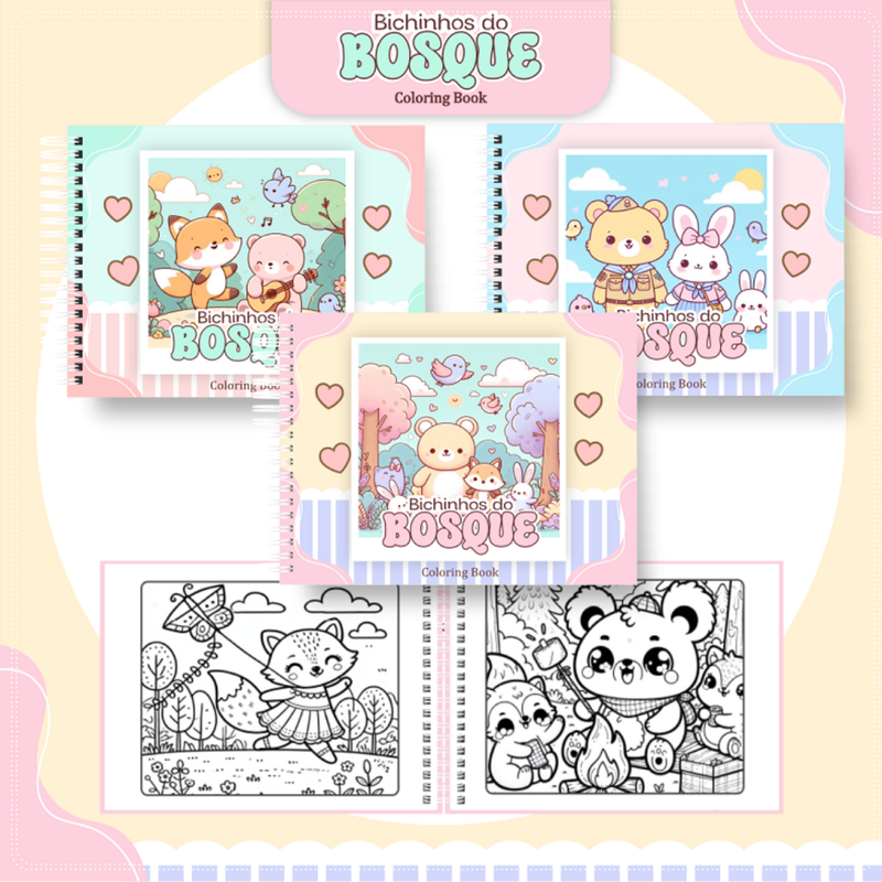 Livro de Colorir Bobbie Goods Bichinhos do Bosque - Toca Kids