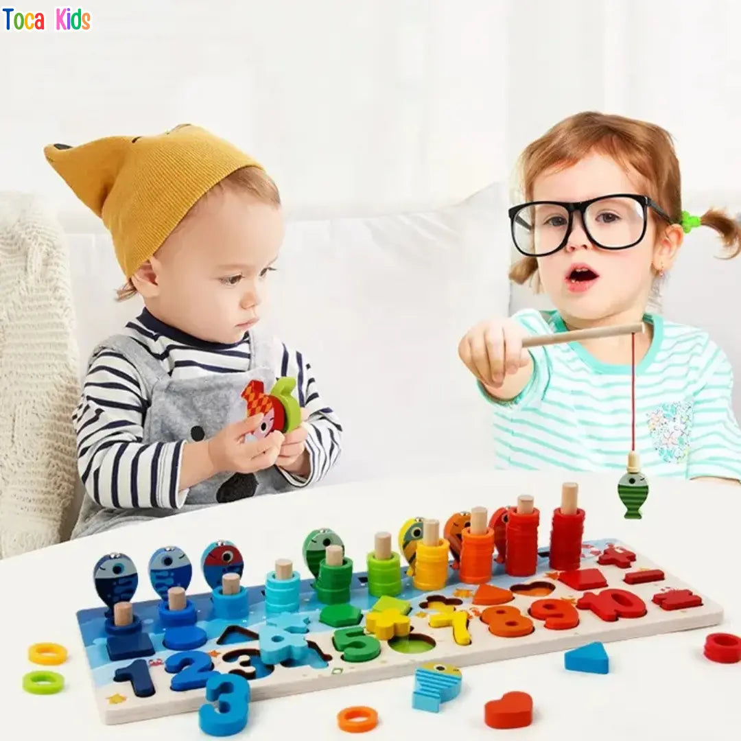 Kit Montessori Madeira – Pescaria, Números e Formas Educativo Infantil