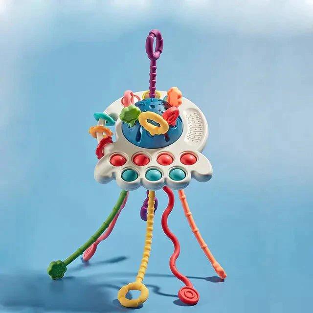 Puxador Educacional Montessori – Brinquedo de Coordenação Motora para Bebês
