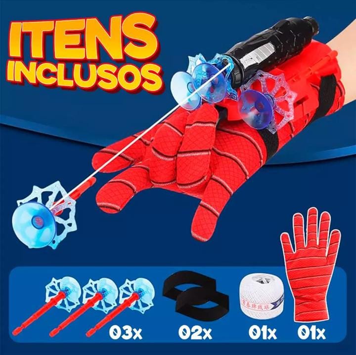 Luva Lança-Teia Infantil do Homem-Aranha – Brinquedo Super-Herói para Crianças