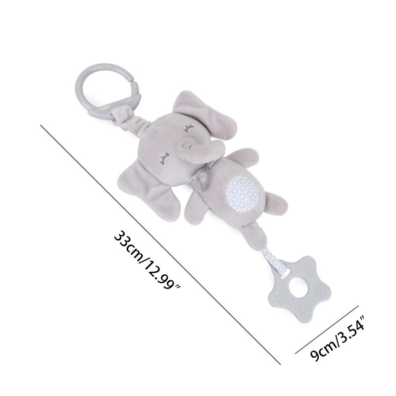 Pendente de Pelúcia com Mordedor e Chocalho para Carrinho e Berço