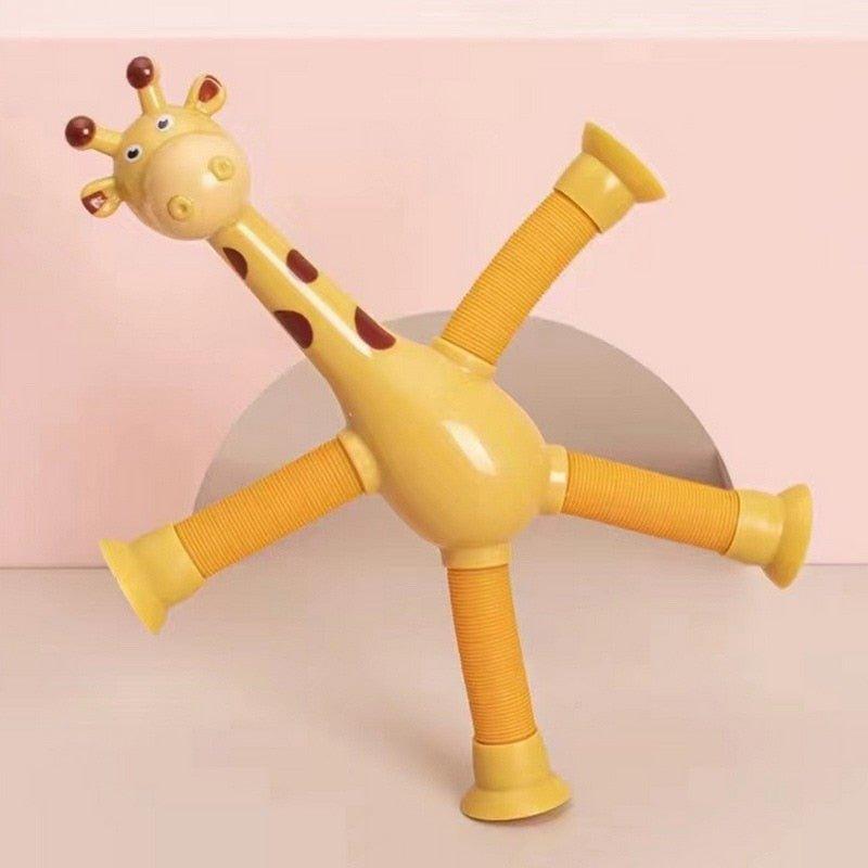 Kit 4 Girafas Telescópicas Pop Tube com Ventosa - Brinquedo Sensorial Fidget