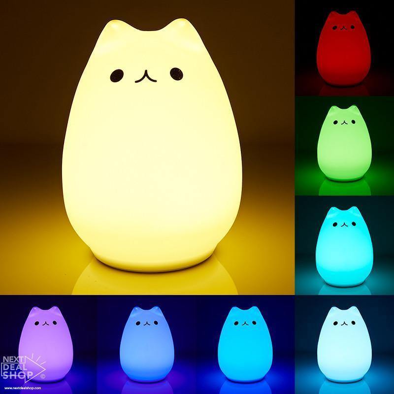 Gato Abajur - Muda de Cor com Sensor ao Toque - Prime Fit