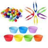 Kit Pompoms para Coordenação Motora Fina – Pegador e Potes | Toca Kids