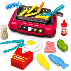 Cozinha Magic Kids brinquedo de cozinha infantil com fritadeira, alimentos e acessórios