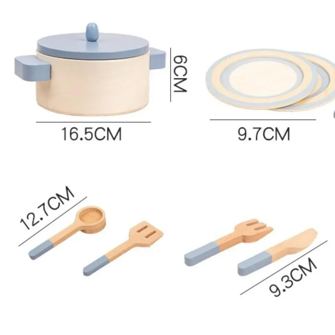 Kit de Cozinha Infantil de Brinquedo em Madeira – Brinquedo Educativo Montessori