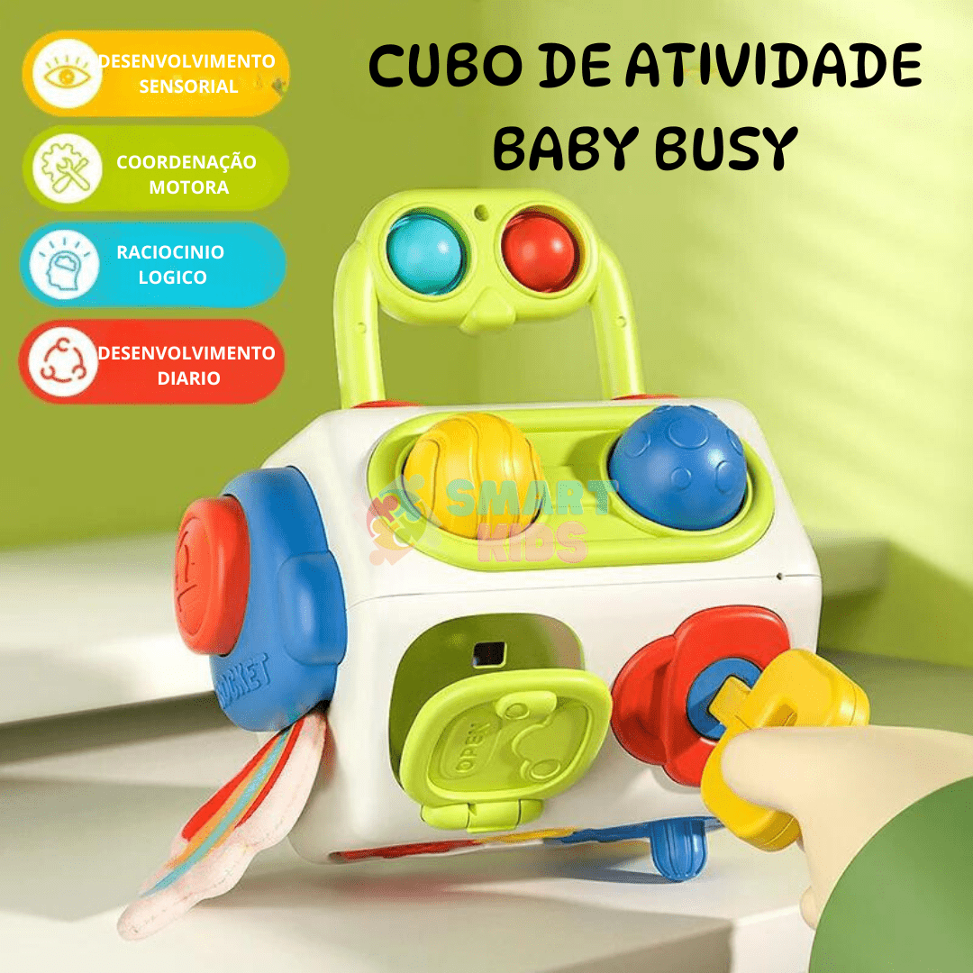 Cubo de Atividades Baby Busy Montessori – Brinquedo Educativo para Bebês